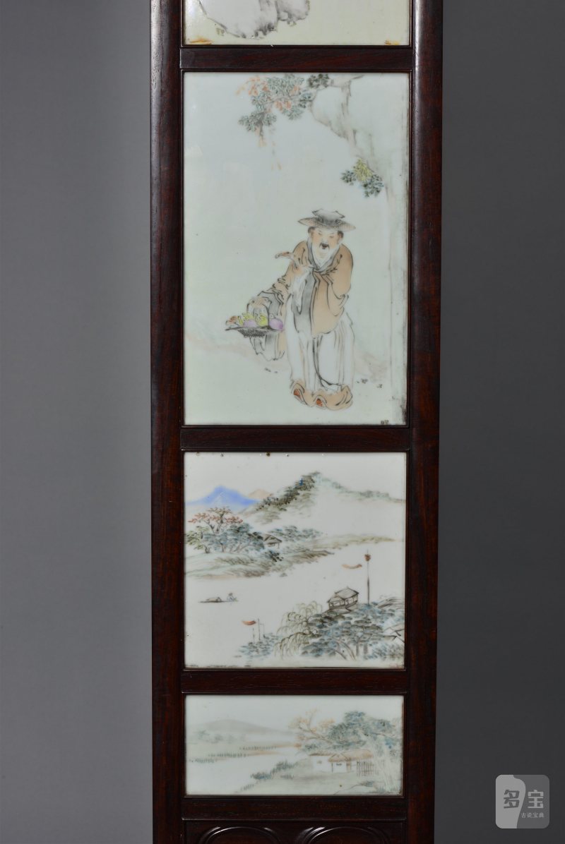 清光绪 任焕章浅绛彩山水人物花鸟八条屏 - 图8
